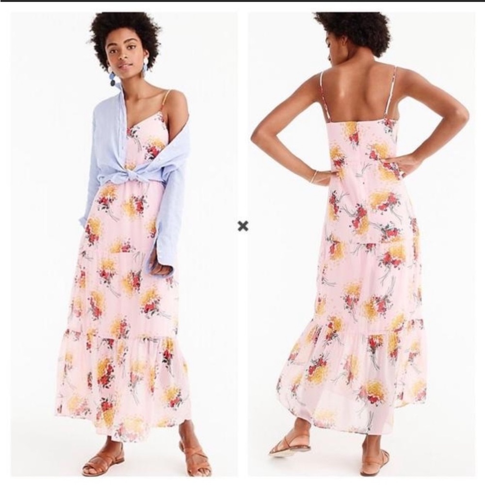 J.CREW MERCANTILE FLORAL TIERED MAXI DRESS SIZE 14T
